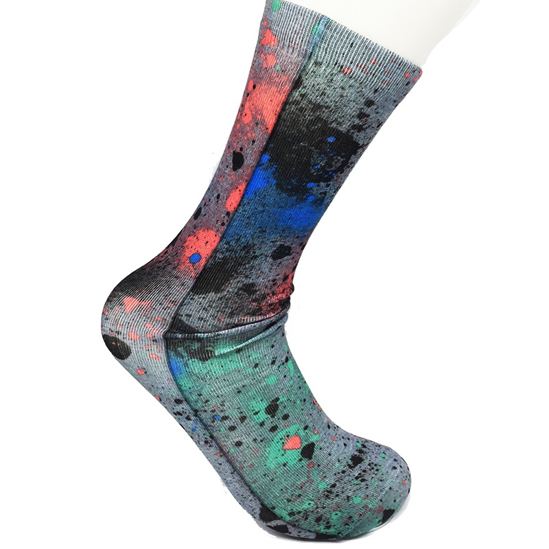 男式壓力襪提花印花中襪NF18076