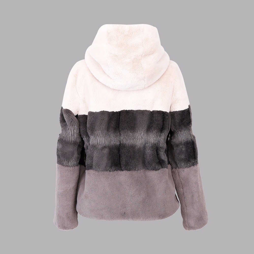 人造毛帶帽上衣