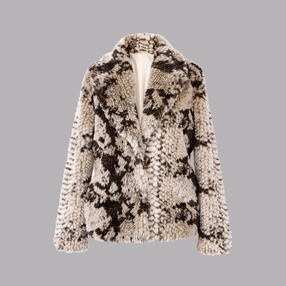 人造毛翻領上衣