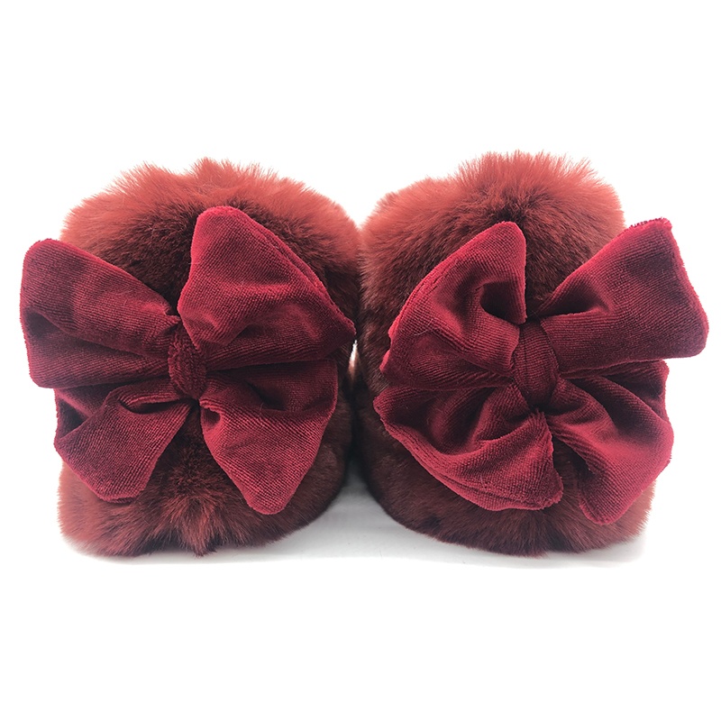 女士人造毛靴子拖鞋