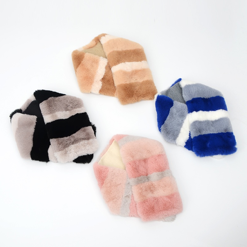 人造毛針織拼接毛領