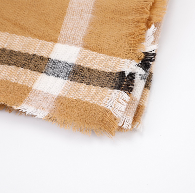 方格多色梭織圍巾