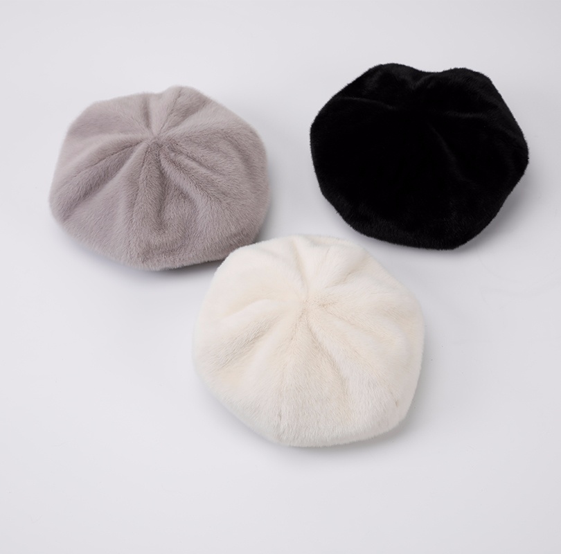 時(shí)尚保暖日常男女仿水貂毛帽子