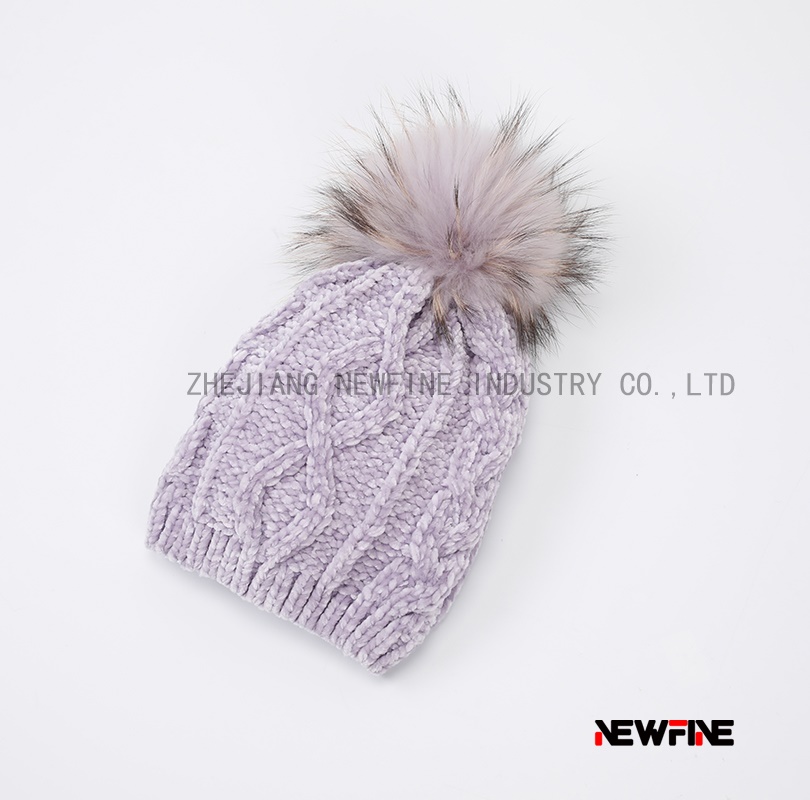 時尚保暖日常男女針織毛球帽子