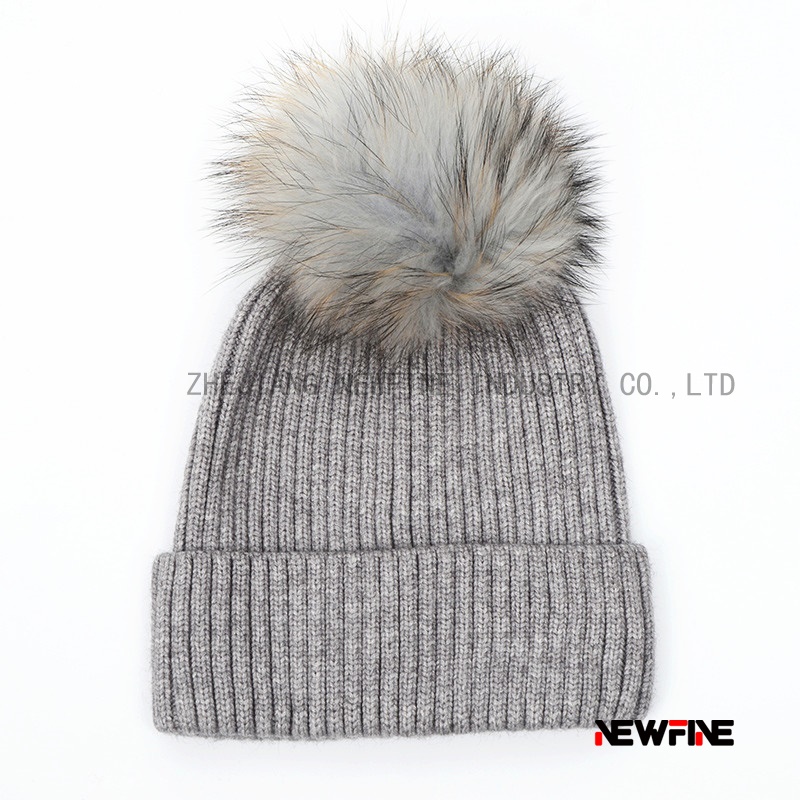 時(shí)尚保暖日常男女針織毛球帽子